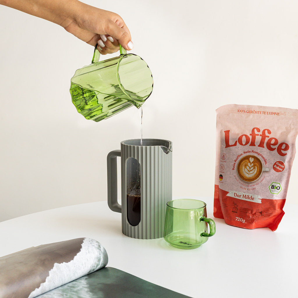 Driply Glastasse grün | Zwei Retro-Tassen im Set