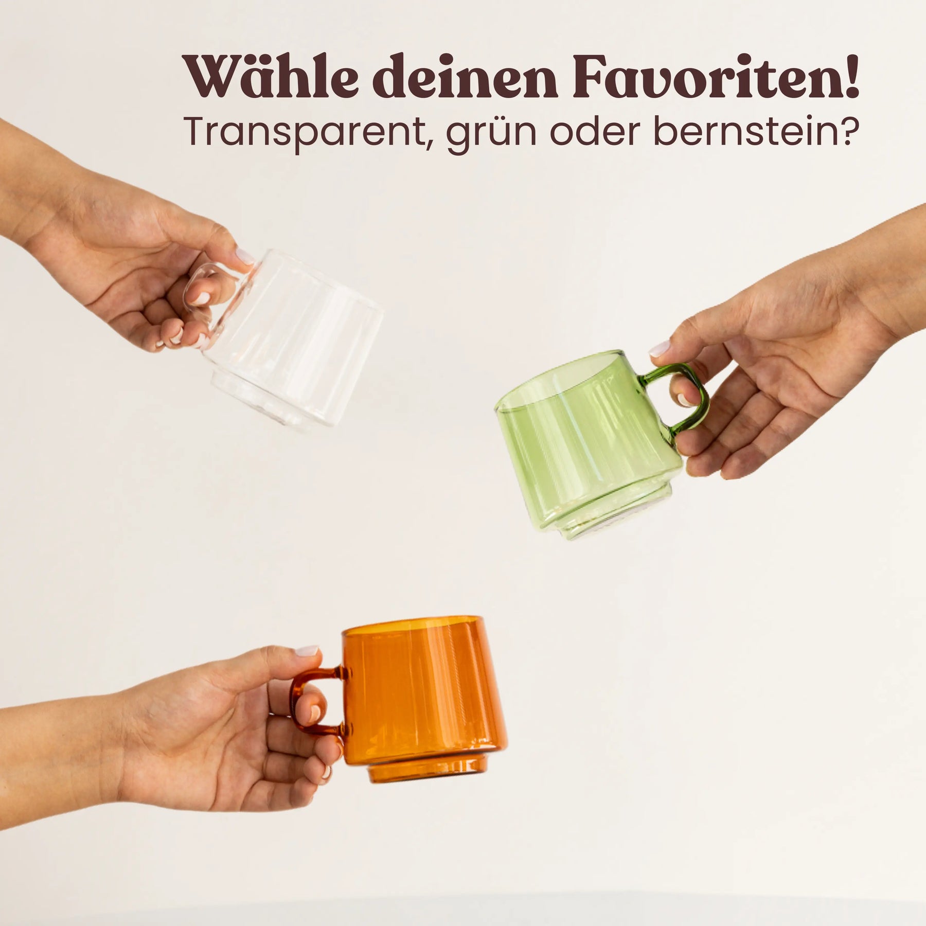 Driply Glastasse grün | Zwei Retro-Tassen im Set
