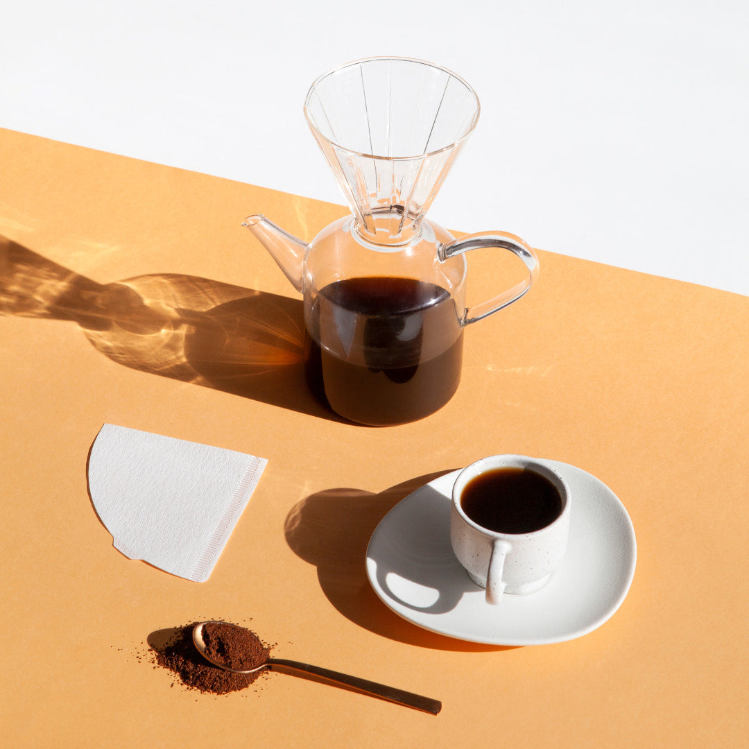 Originale Loffee-Kanne aus Glas | 2-in-1-Design | Inkl. Papierfilter