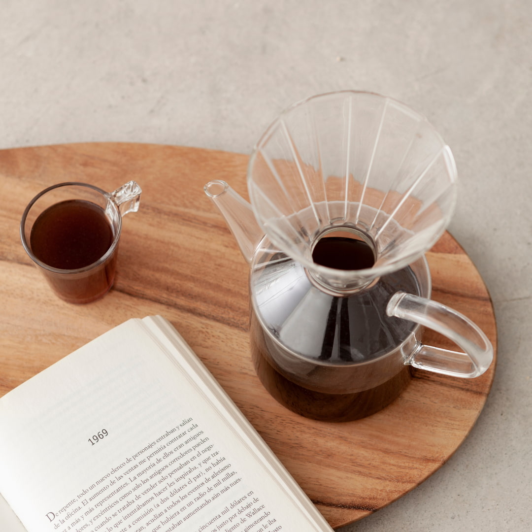 Originale Loffee-Kanne aus Glas | 2-in-1-Design | Inkl. Papierfilter