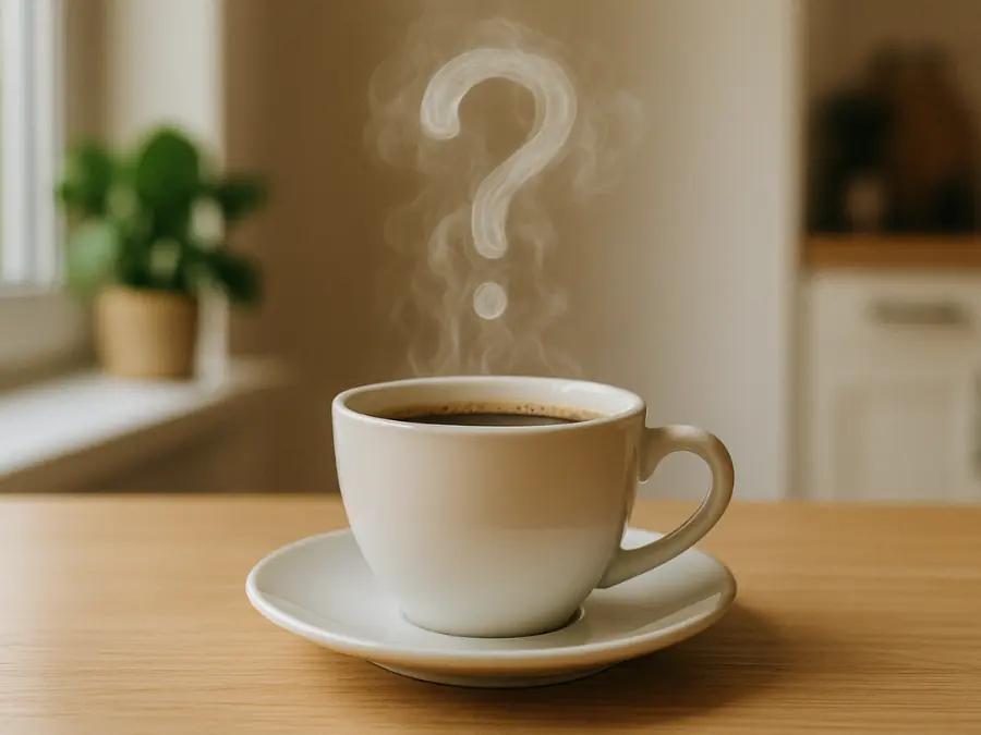 Kaffeetasse mit Fragezeichen