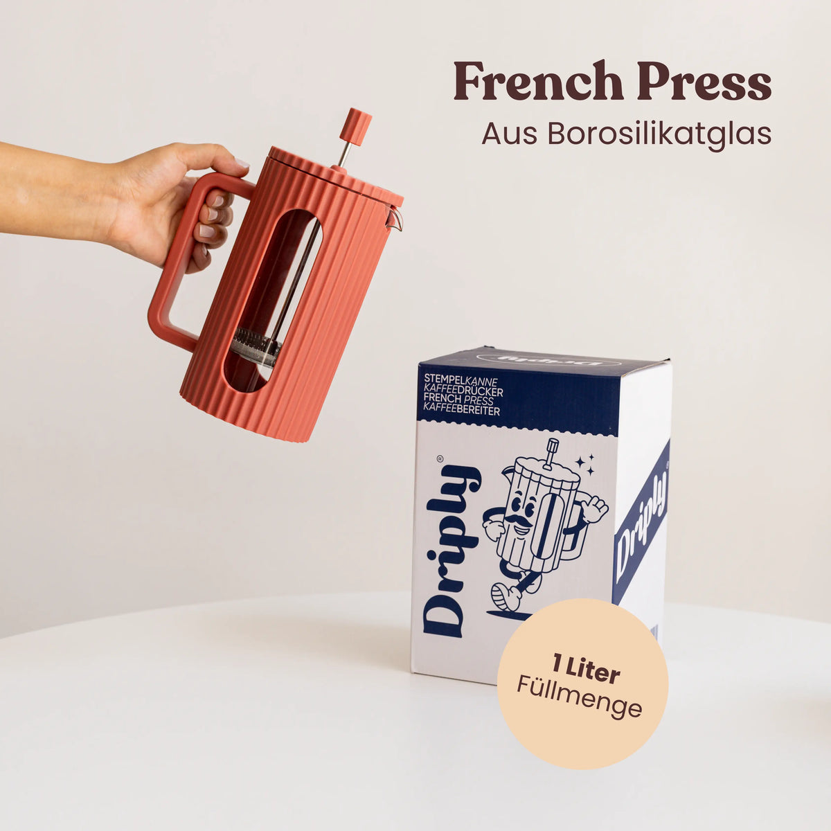 Driply French Press 1L | Rosa