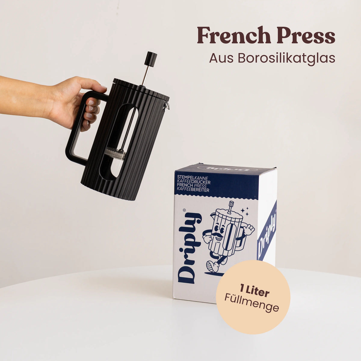 Driply French Press 1L | Schwarz