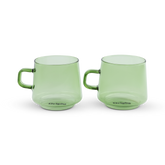 Driply Glastasse grün | Zwei Retro-Tassen im Set