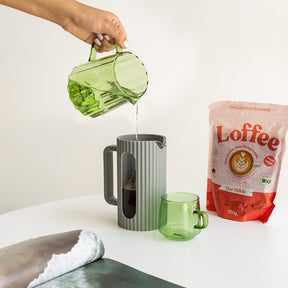 Driply Glastasse grün | Zwei Retro-Tassen im Set