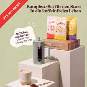 Loffee Starter-Set | 3 Sorten Bio Lupinenkaffee + French Press