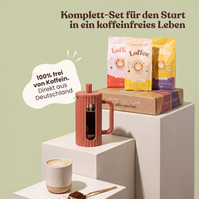 Loffee Starter-Set | 3 Sorten Bio Lupinenkaffee + French Press